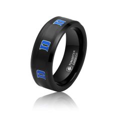 Duke Blue Devils 8mm Black Tungsten Carbide Ring