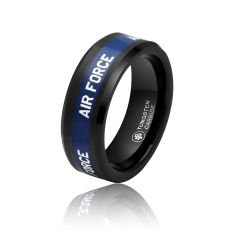 U.S. Air Force 8mm Black Tungsten Carbide Ring