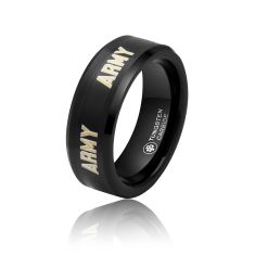 U.S. Army 8mm Black Tungsten Carbide Ring