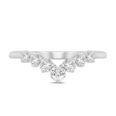 1/2ctw Diamond 14k White Gold Chevron Wedding Band