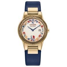 Citizen Eco-Drive Snow White Flora Disney Princess Boxed Set Blue Leather Strap Watch 30mm - GA1079-41W