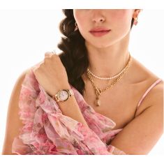 Citizen Eco-Drive Disney Princess Belle Eternal Beauty White Dial Pink Leather Strap Watch 29.5mm - GA1083-43D