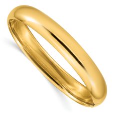 14k Yellow Gold 10mm High Polished Hinged Bangle Bracelet 1