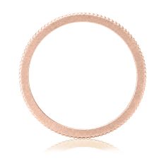 14k Rose Gold 1mm Beaded Knife-Edge Wedding Band