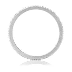14k White Gold 1mm Beaded Knife-Edge Wedding Band