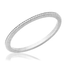 14k White Gold 1mm Beaded Knife-Edge Wedding Band 14k White Gold 1mm Beaded Knife-Edge Wedding Band