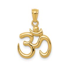 14k Yellow Gold Om Symbol Pendant 1
