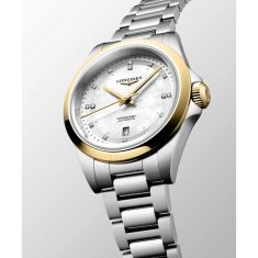Longines Conquest Automatic Diamond Mother-of-Pearl Dial Stainless Steel Watch 30mm - L33205806