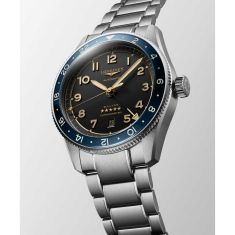 Longines Spirit Zulu Time GMT Automatic Anthracite Dial Stainless Steel Watch 42mm - L38124606