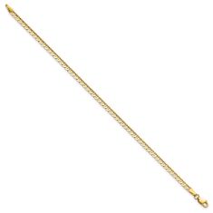 14k Yellow Gold 3mm Concave Curb Chain Bracelet