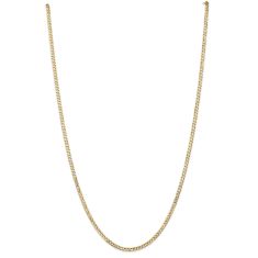 14k Yellow Gold 3mm Concave Curb Chain Necklace