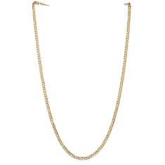 image of 14k Yellow Gold 3.8mm Concave Curb Chain Necklace with sku:LCR100N