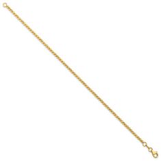 14k Yellow Gold 2.5mm Diamond-Cut Beaded Bracelet
