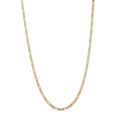 Yellow Gold 3.8mm Figaro Chain Necklace