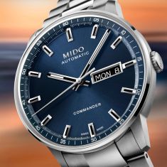 MIDO Commander Datoday Automatic Blue Dial Stainless Steel Watch 40mm - M0214301104100