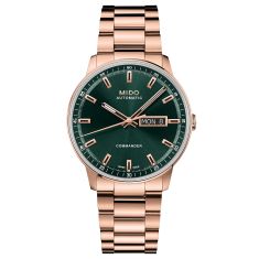 ゴマ様＊kyo＊Hand madeオーダー MIDO Commander Datoday Automatic Green Dial Rose Gold-Tone