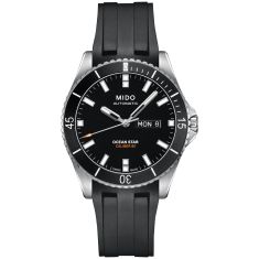 MIDO Ocean Star 200 Black Dial Stainless Steel Black Rubber Strap Watch 42.5mm - M0264301705100 1