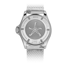 MIDO Ocean Star Tribute Blue Dial Stainless Steel Mesh Bracelet and Blue Rubber Strap Watch 40.5mm - M0268071104101