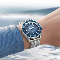 MIDO Ocean Star Tribute Blue Dial Stainless Steel Mesh Bracelet and Blue Rubber Strap Watch 40.5mm - M0268071104101