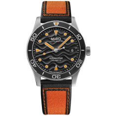 MIDO Ocean Star 39 Black Dial Orange Fabric Strap Watch 39mm - M0269071705100 1