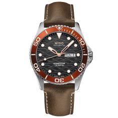 MIDO Ocean Star 36.5 Black Diamond Dial Black Rubber Strap Watch