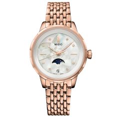 MIDO Rainflower Moonphase Quartz Mother-of-Pearl Diamond Dial Rose Gold-Tone Watch 31mm - M0430233310600 MIDO Rainflower Moonphase Quartz Mother-of-Pearl Diamond Dial Rose Gold-Tone Watch 31mm - M0430233310600