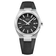 MIDO Multifort 8 Two Crowns Automatic Black Dial Rubber Strap
