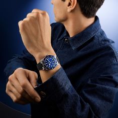 Black Bay 54 Blue Dial Black Rubber Strap Watch 37mm - M79000B-0002