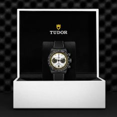 Black Bay Chronograph Carbon 26 White Dial Black Strap Watch 42mm - M79377KN-0003