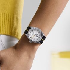 Black Bay Pro Opaline White Dial Black with Yellow Band Fabric Strap Watch 39mm - M79470-0005