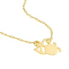 14k Yellow Gold Mini Bee Pendant Necklace