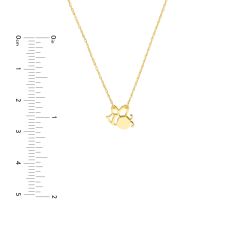 14k Yellow Gold Mini Bee Pendant Necklace
