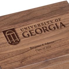 University of Georgia Solid Walnut Desk Box by M.LaHart & Co.