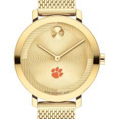 Clemson Movado BOLD Gold-Tone Mesh Bracelet Watch 34mm by M.LaHart & Co.