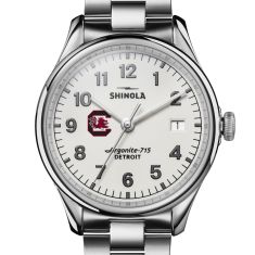 University of South Carolina Shinola The Vinton Alabaster Dial Stainless Steel Watch 38mm by M.LaHart & Co.