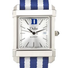 Duke University Collegiate Silver Dial Nylon Strap Watch 35mm by M.LaHart & Co.
