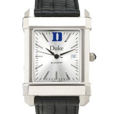Duke Collegiate Silver Dial Black Leather Strap Watch 35mm by M.LaHart & Co.