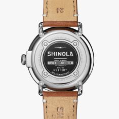 University of Tennessee Shinola The Runwell White Dial Tan Leather Strap Watch 47mm by M.LaHart & Co.