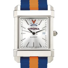 University of Virginia Collegiate Silver Dial Nylon Strap Watch 35mm by M.LaHart & Co.