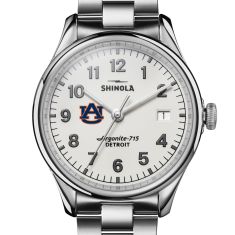 Auburn University Shinola The Vinton Alabaster Dial Stainless Steel Watch 38mm by M.LaHart & Co.
