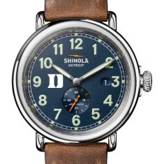 Duke University Shinola The Runwell Automatic Blue Dial Tan Leather Strap Watch 45mm by M.LaHart & Co.