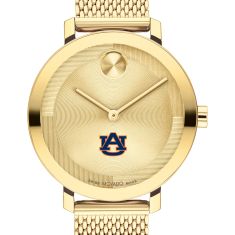 Auburn University Movado BOLD Gold-Tone Mesh Bracelet Watch 34mm by M.LaHart & Co.