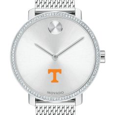 University of Tennessee Movado BOLD Crystal Bezel Stainless Steel Mesh Bracelet Watch 34mm by M.LaHart & Co.