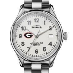 University of Georgia Shinola The Vinton Alabaster Dial Stainless Steel Watch 38mm by M.LaHart & Co.