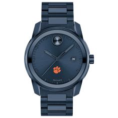 Clemson Movado BOLD Date Blue Ion-Plated Watch 42mm by M.LaHart & Co.
