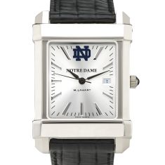 Notre Dame Collegiate Silver Dial Black Leather Strap Watch 35mm by M.LaHart & Co.