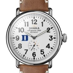 Duke Shinola The Runwell White Dial Tan Leather Strap Watch 47mm by M.LaHart & Co.
