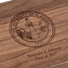 University of Alabama Solid Walnut Desk Box by M.LaHart & Co.