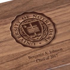 image of University of Notre Dame Solid Walnut Desk Box by M.LaHart & Co. with sku:62147