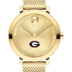 University of Georgia Movado BOLD Gold-Tone Mesh Bracelet Watch 34mm by M.LaHart & Co.